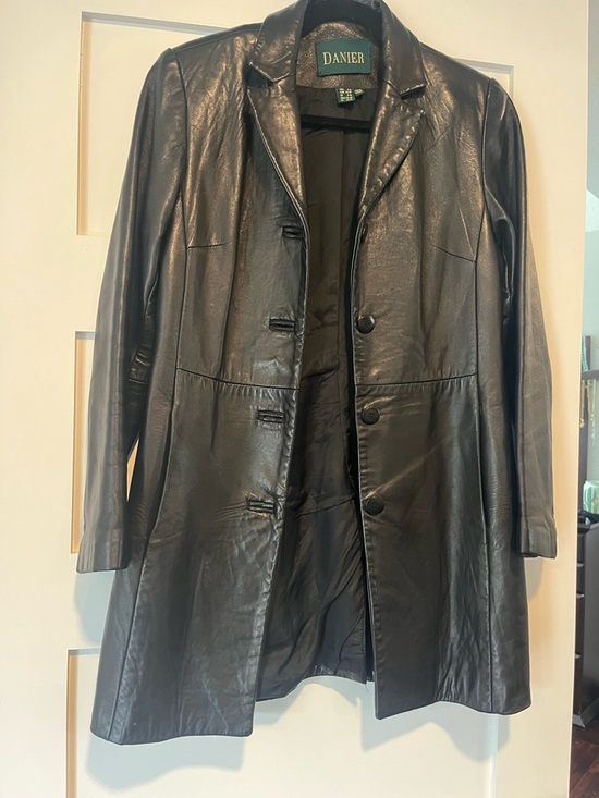 Danier Jackets & Blazers - Danier Black Genuine Leather Button-Front Jacket